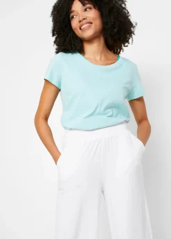 bonprix Pantalon fluide en jersey viscose, longueur 7/8|Femme Pantalons