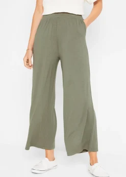Femme bonprix Pantalons|Pantalon fluide en jersey viscose, longueur 7/8
