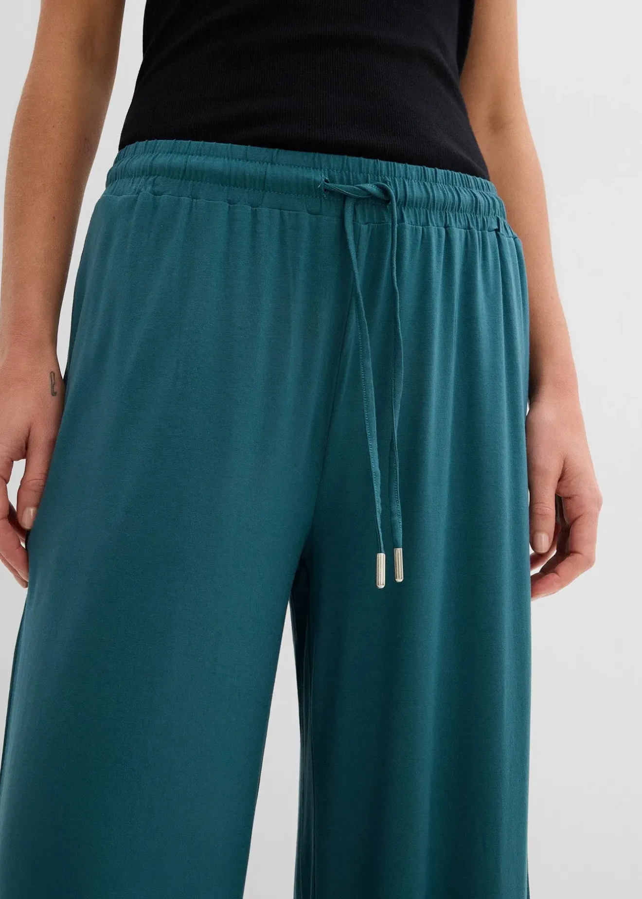 bonprix Pantalon fluide en jersey viscose|Femme Basiques|Pantalons