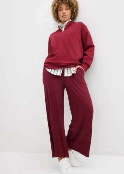 bonprix Pantalon fluide en jersey viscose, longueur 7/8|Femme Pantalons