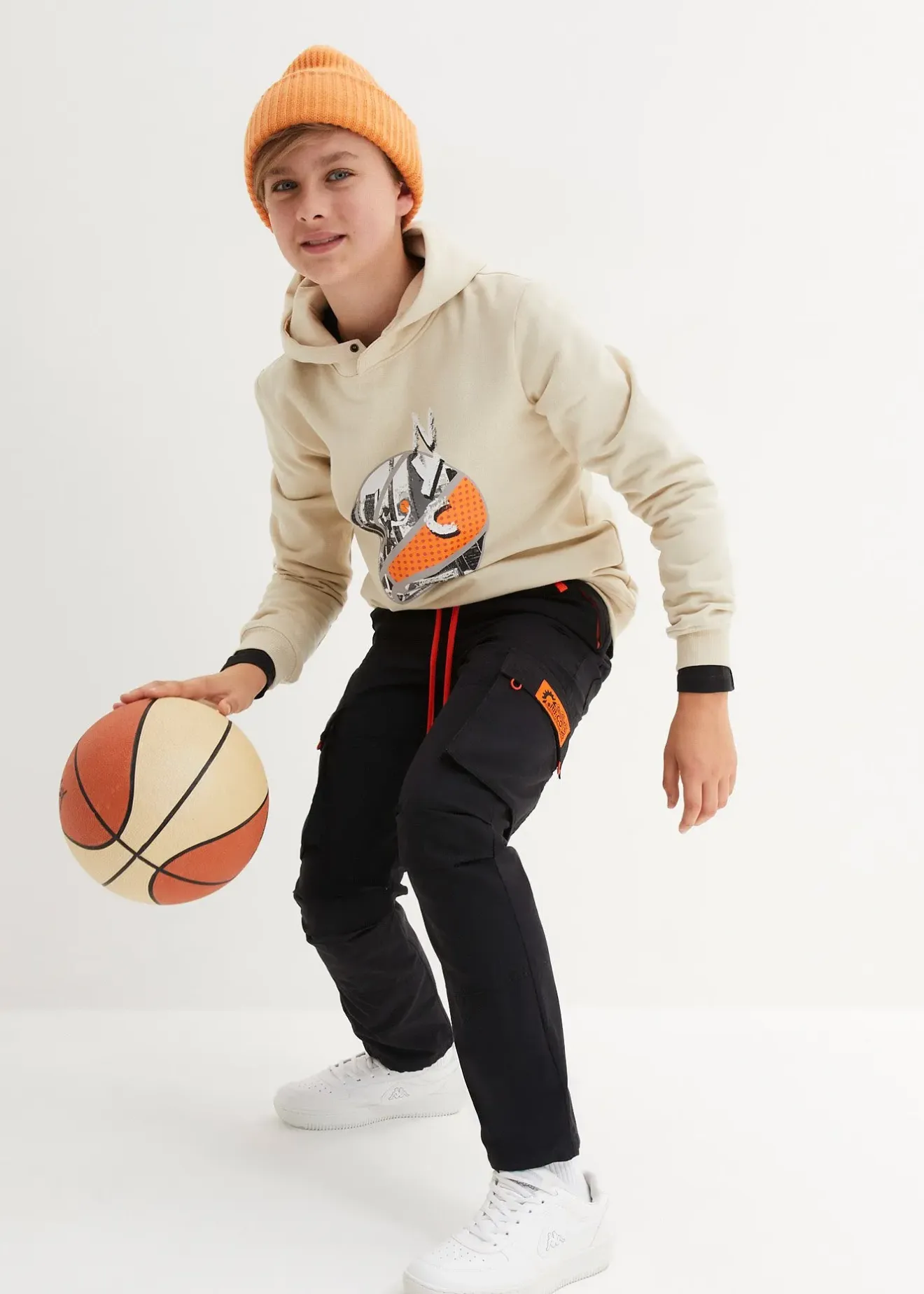 Enfant bonprix Vêtements Enfant|Garçons 9-16 Ans·Pantalons|Pantalon garçon à taille élastiquée et poches cargo, Regular Fit