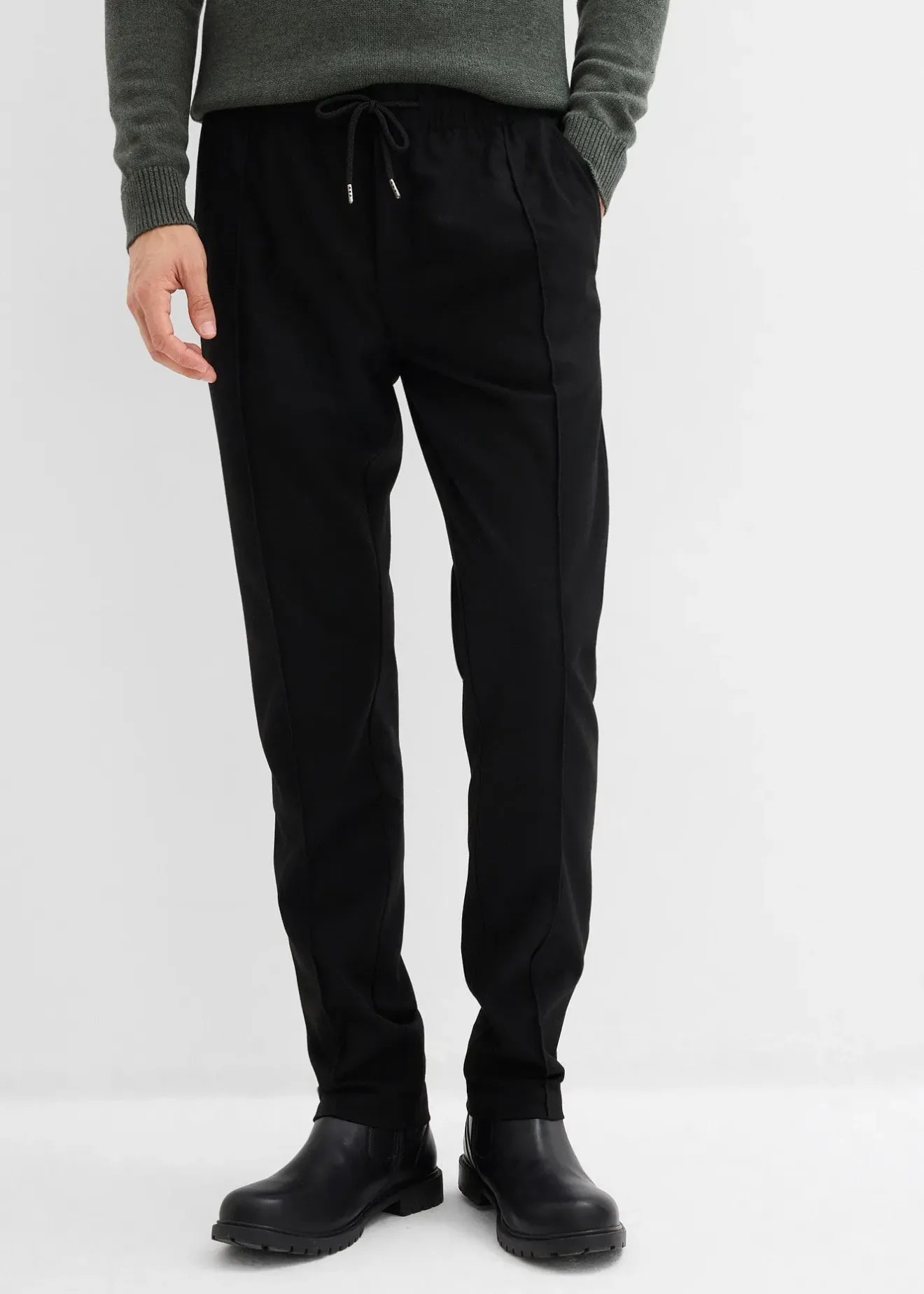 bonprix Pantalon jogger aspect laine, regular|Homme Pantalons
