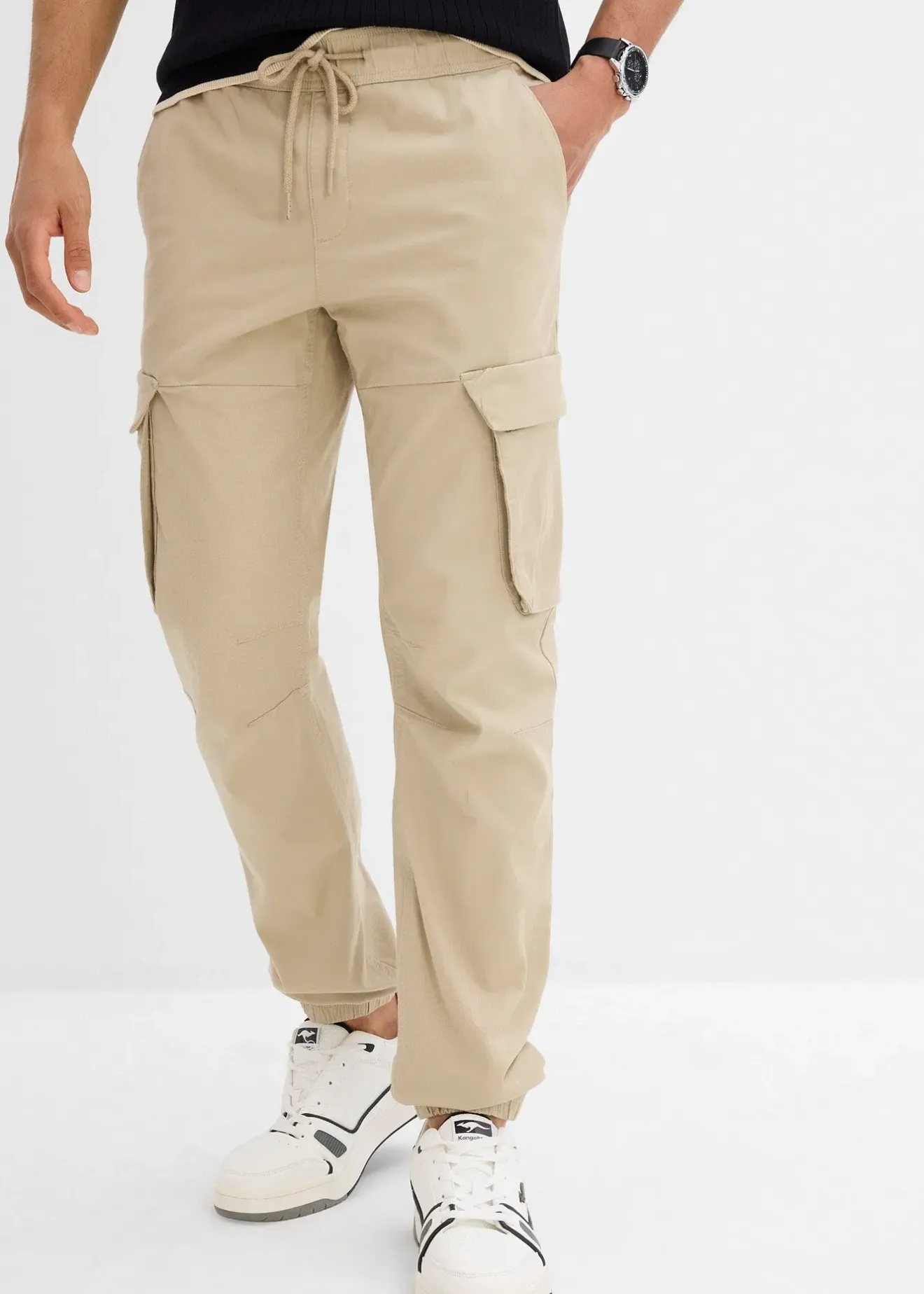 bonprix Pantalon jogger cargo droit, Regular|Homme Pantalons