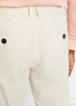 bonprix Pantalon jogger droit en lin mélangé, loose|Homme Pantalons