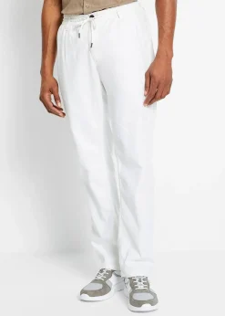 bonprix Pantalon jogger droit en lin mélangé, loose|Homme Pantalons