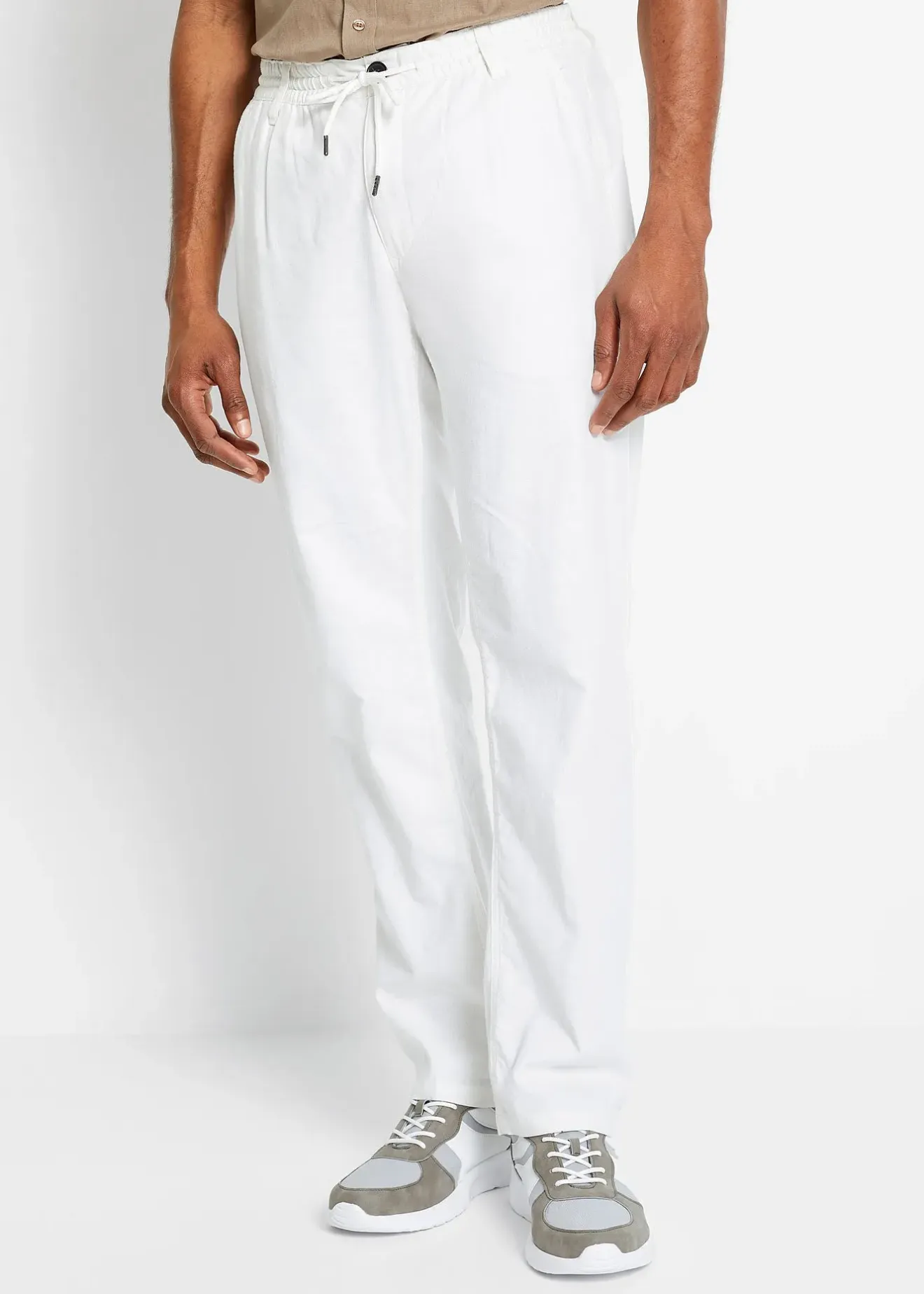 bonprix Pantalon jogger droit en lin mélangé, loose|Homme Pantalons