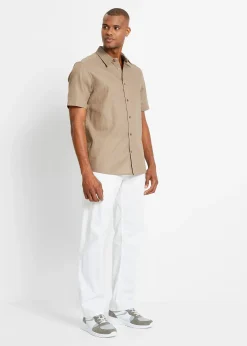 bonprix Pantalon jogger droit en lin mélangé, loose|Homme Pantalons