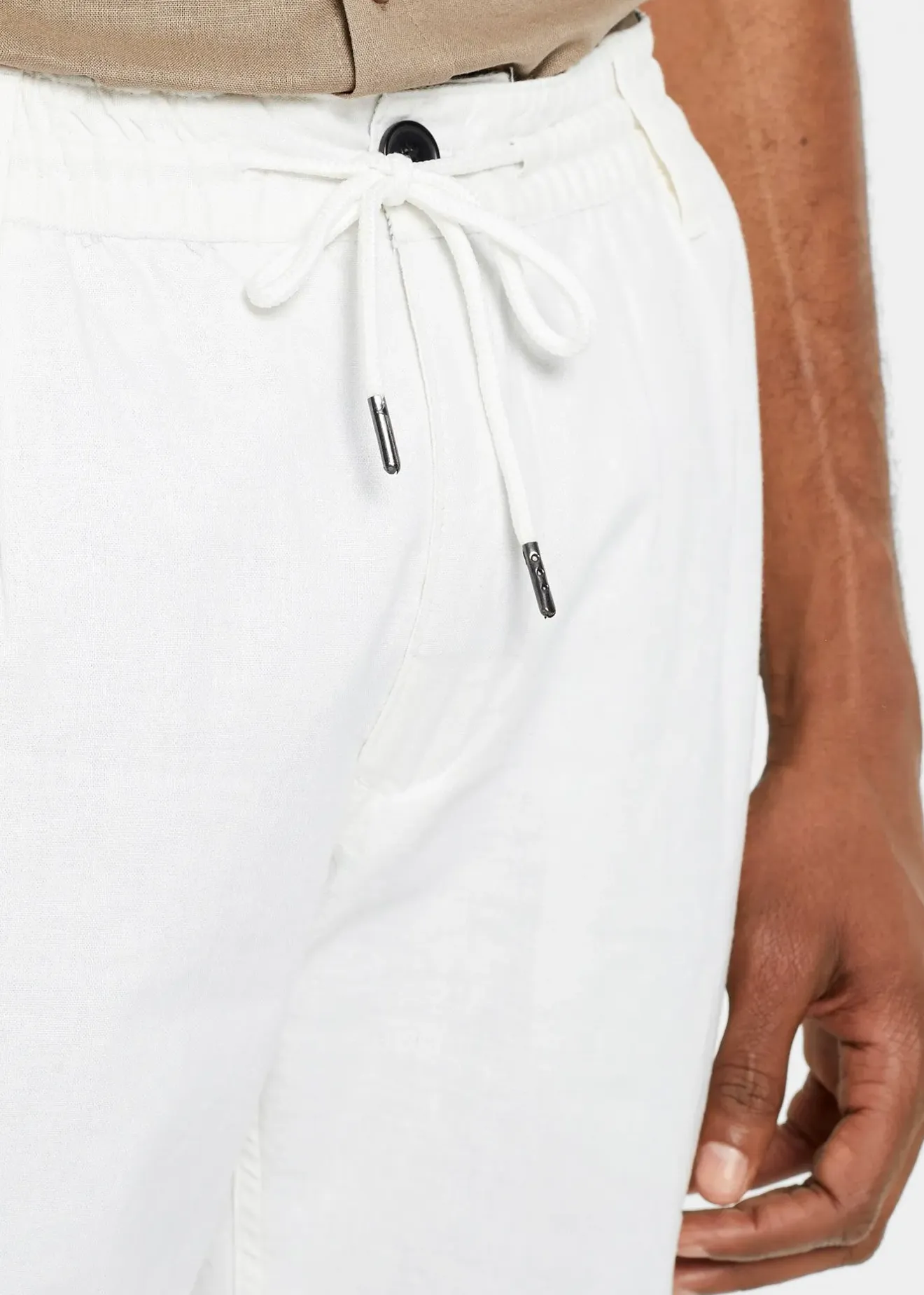 bonprix Pantalon jogger droit en lin mélangé, loose|Homme Pantalons