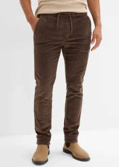 bonprix Pantalon jogger regular en velours côtelé, doublure chaude en flanelle, droit|Homme Vêtements Thermiques|Pantalons