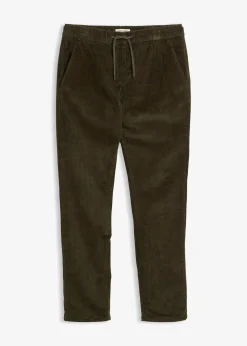 Homme bonprix Vêtements Thermiques|Pantalons|Pantalon jogger regular en velours côtelé, doublure chaude en flanelle, droit
