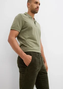 Homme bonprix Vêtements Thermiques|Pantalons|Pantalon jogger regular en velours côtelé, doublure chaude en flanelle, droit