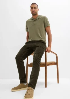 Homme bonprix Vêtements Thermiques|Pantalons|Pantalon jogger regular en velours côtelé, doublure chaude en flanelle, droit