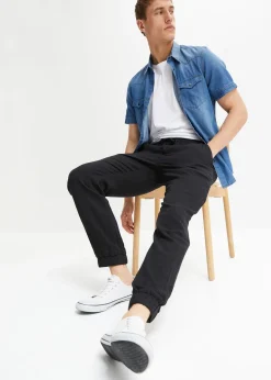 Homme bonprix Pantalons|Pantalon jogger regular en gaze de coton, fuselé