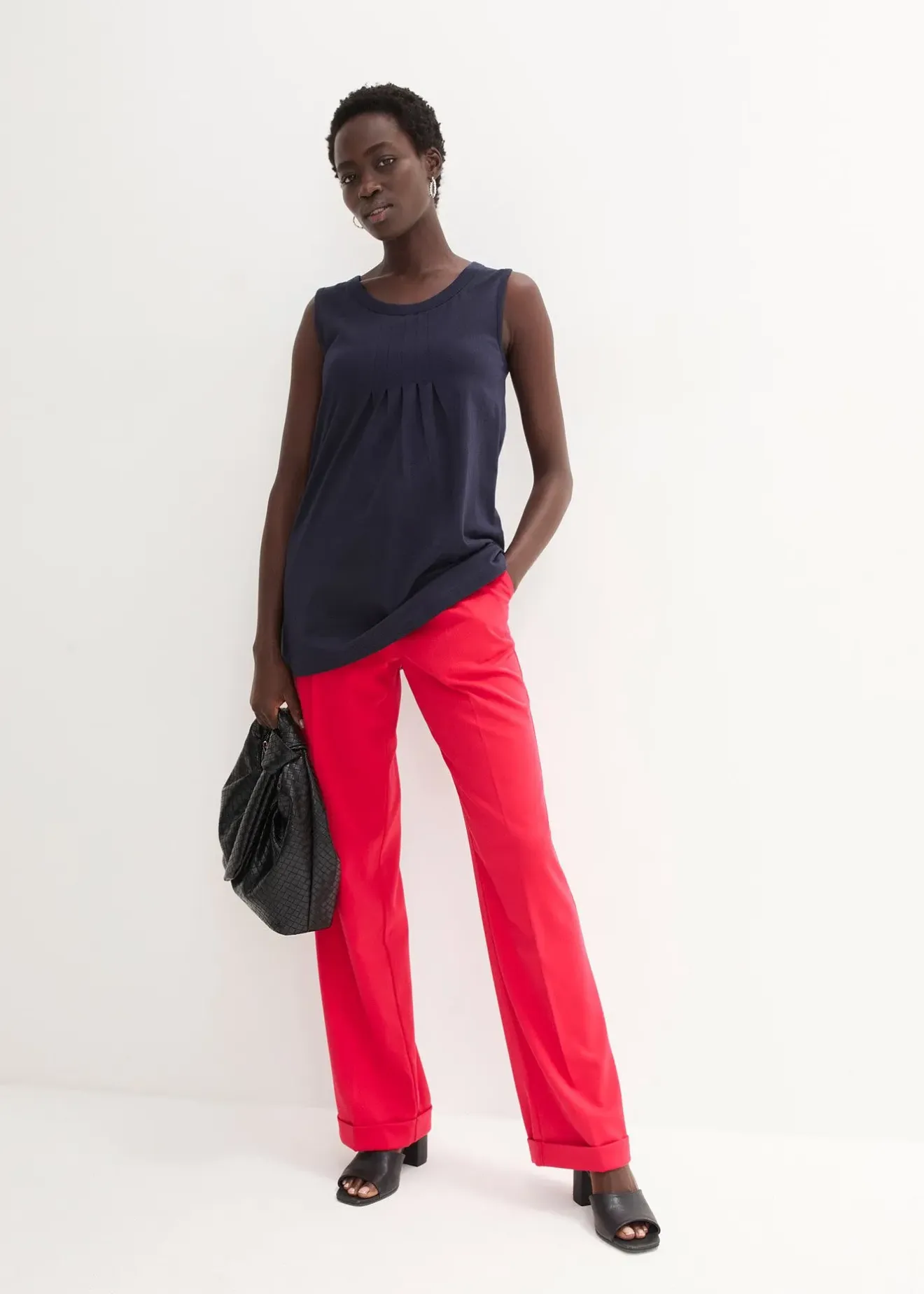 Femme bonprix Pantalons|Pantalon large à pinces