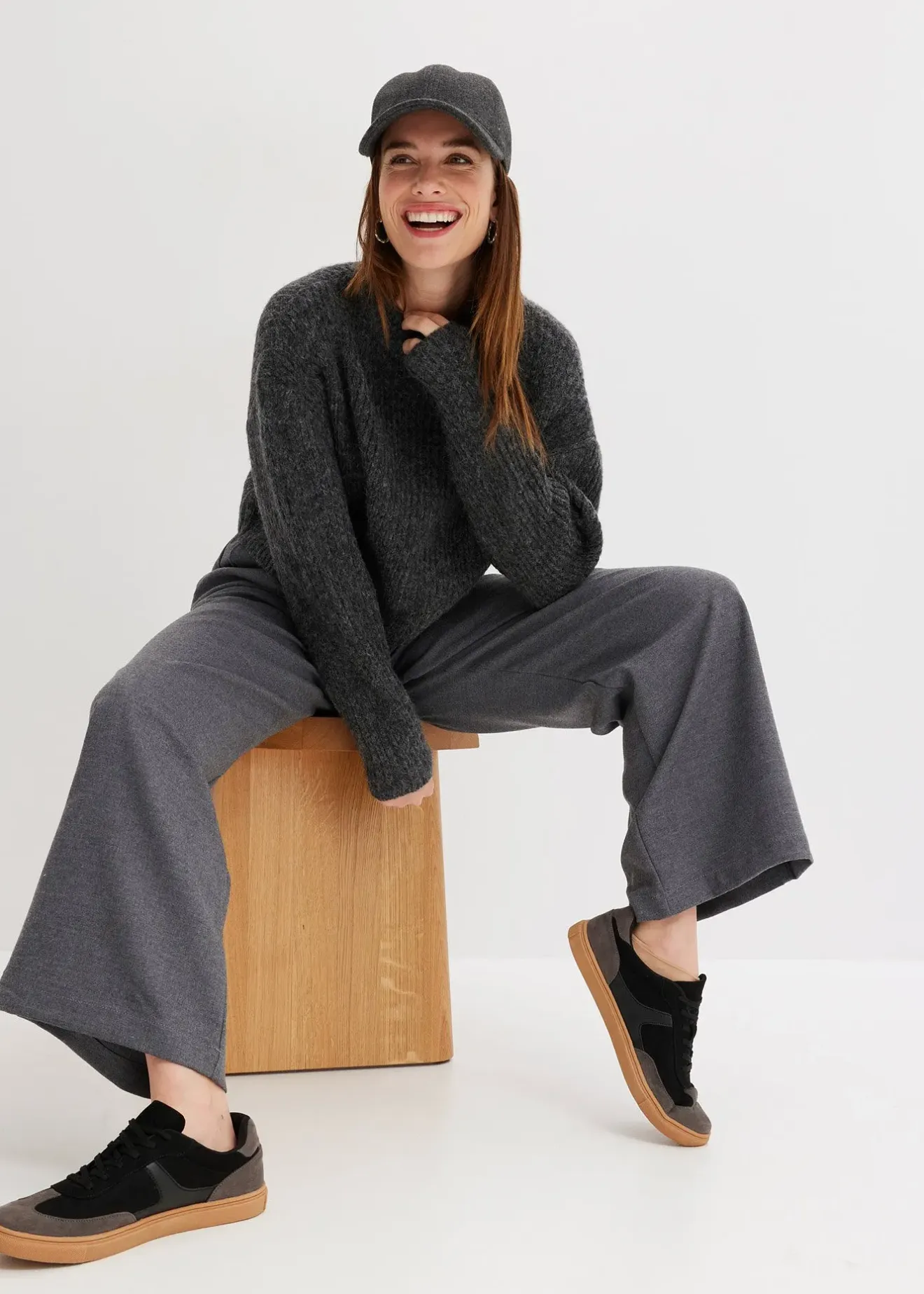 bonprix Pantalon large à pinces|Femme Pantalons