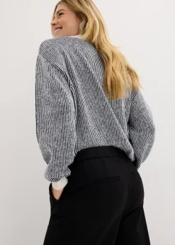 Femme bonprix Pantalons|Pantalon large à pinces