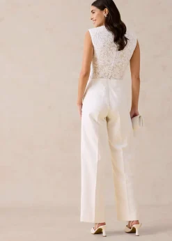 Femme bonprix Pantalons|Pantalon large à pinces