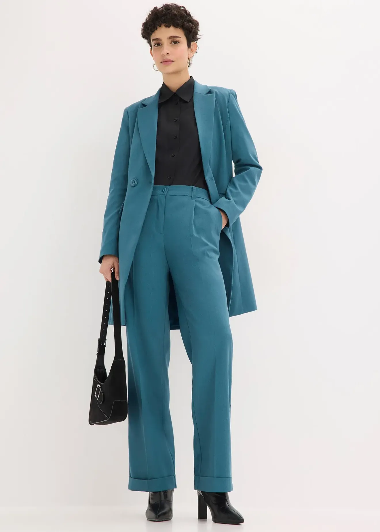 Femme bonprix Tailles Petite|Pantalon large à pinces