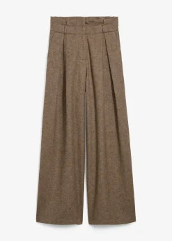 Femme bonprix Premium|Pantalons|Pantalon large à pinces en laine majoritaire