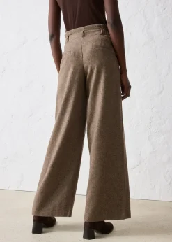 Femme bonprix Premium|Pantalons|Pantalon large à pinces en laine majoritaire