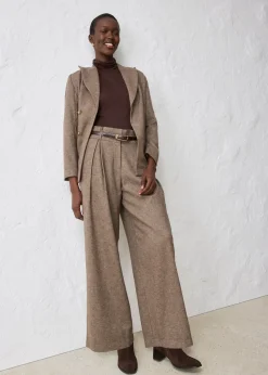 Femme bonprix Premium|Pantalons|Pantalon large à pinces en laine majoritaire