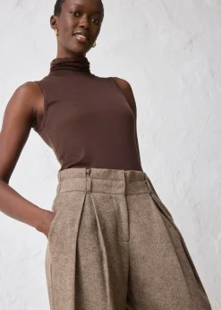 Femme bonprix Premium|Pantalons|Pantalon large à pinces en laine majoritaire