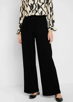 Femme bonprix Pantalons|Pantalon large à pinces en jersey