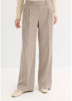 bonprix Pantalon large à pinces et rayures tennis|Femme Pantalons