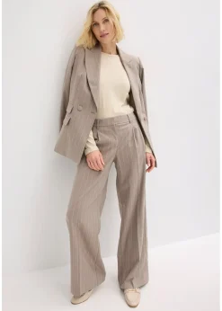 bonprix Pantalon large à pinces et rayures tennis|Femme Pantalons