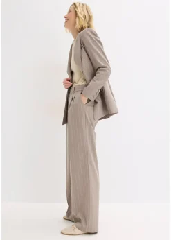 bonprix Pantalon large à pinces et rayures tennis|Femme Pantalons