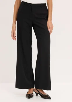 bonprix Pantalon large à pinces et taille élastiquée|Femme Tailles Petite|Pantalons