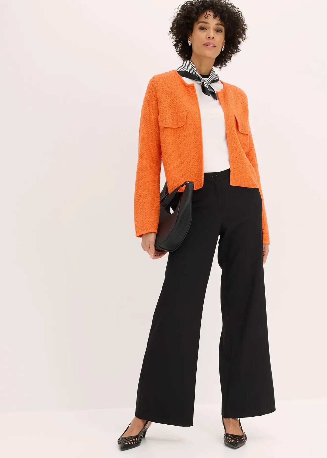 bonprix Pantalon large à pinces et taille élastiquée|Femme Tailles Petite|Pantalons