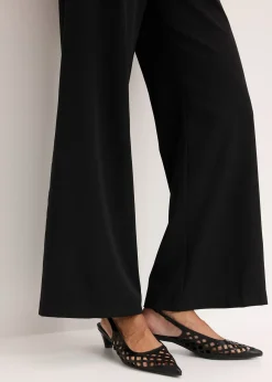 bonprix Pantalon large à pinces et taille élastiquée|Femme Tailles Petite|Pantalons