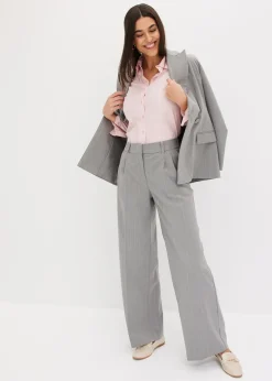 Femme bonprix Pantalons|Pantalon large à pinces et rayures tennis