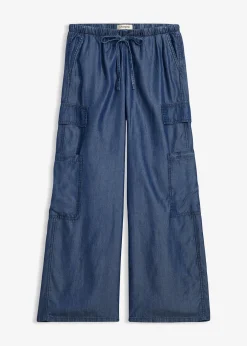 Femme bonprix Pantalons|Pantalon large à taille extensible en lyocell fluide