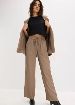 bonprix Pantalon large à taille élastiquée|Femme Pantalons