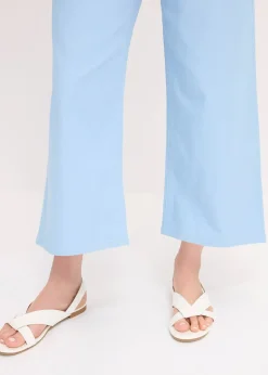 bonprix Pantalon large en coton extensible|Femme Pantalons