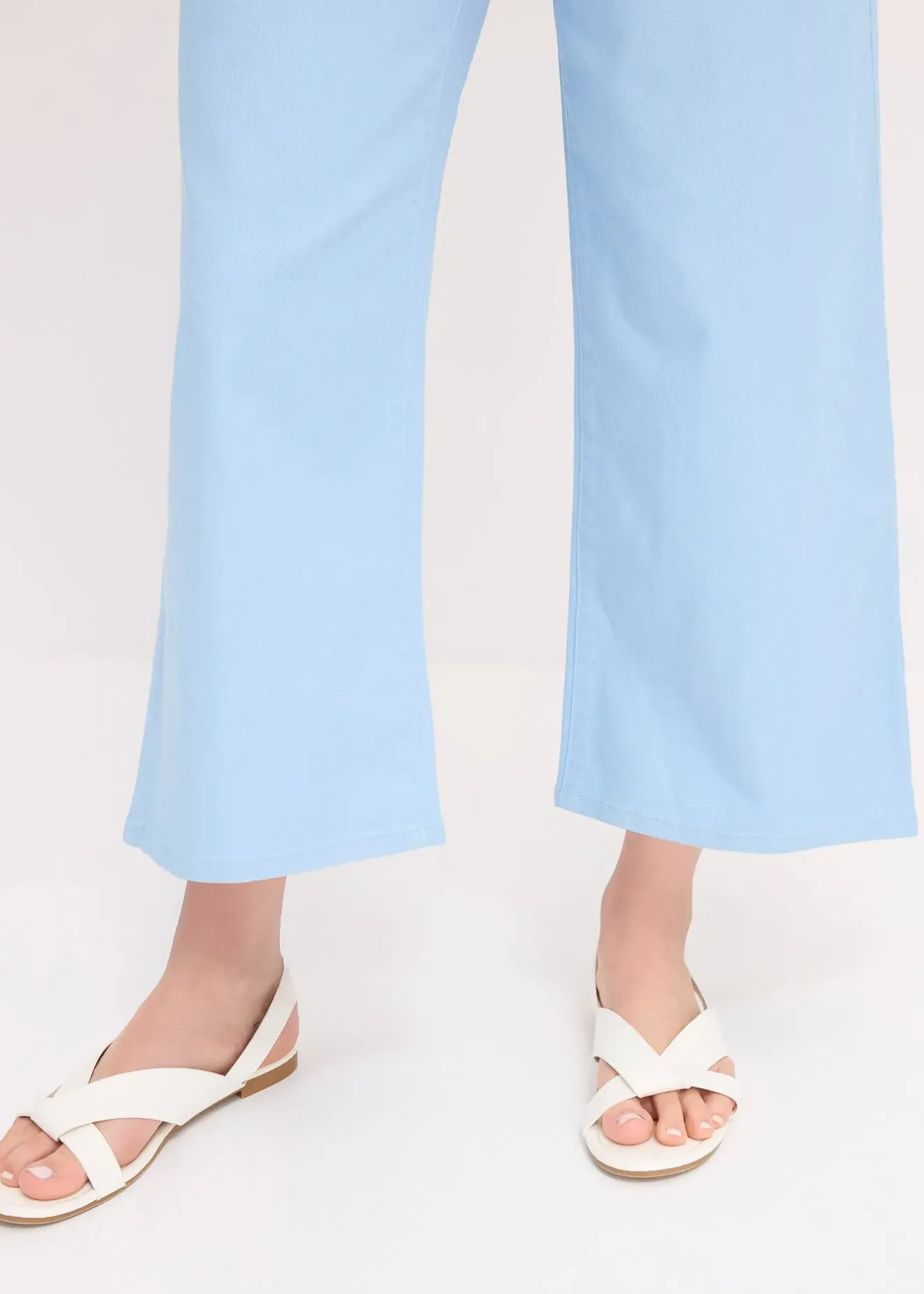 bonprix Pantalon large en coton extensible|Femme Pantalons