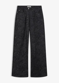 bonprix Pantalon large en coton extensible|Femme Pantalons