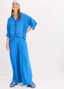 bonprix Pantalon large en crêpe léger|Femme Pantalons