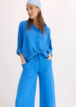 bonprix Pantalon large en crêpe léger|Femme Pantalons