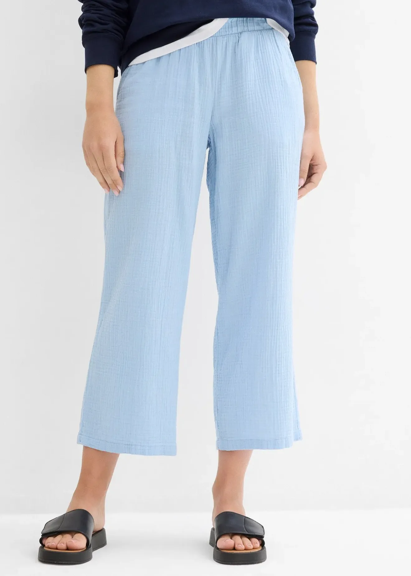 Femme bonprix Pantalons|Pantalon large en gaze de coton