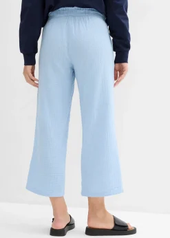 Femme bonprix Pantalons|Pantalon large en gaze de coton