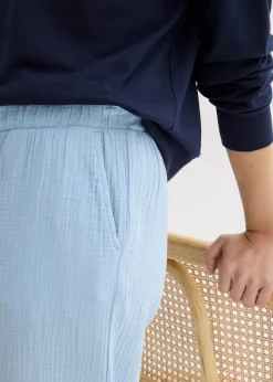 Femme bonprix Pantalons|Pantalon large en gaze de coton