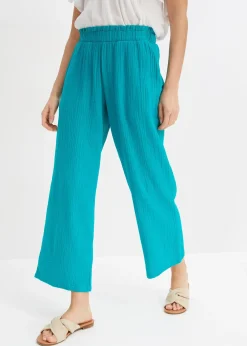 Femme bonprix Pantalons|Pantalon large en gaze de coton