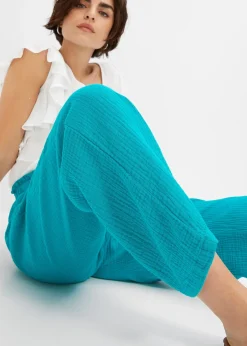 Femme bonprix Pantalons|Pantalon large en gaze de coton