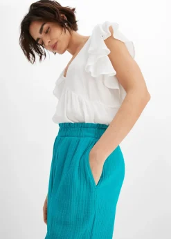 Femme bonprix Pantalons|Pantalon large en gaze de coton