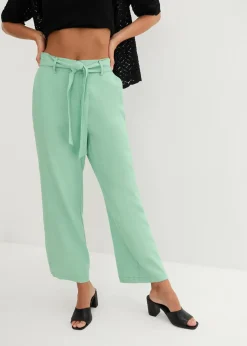 bonprix Pantalon large en lin mélangé|Femme Pantalons