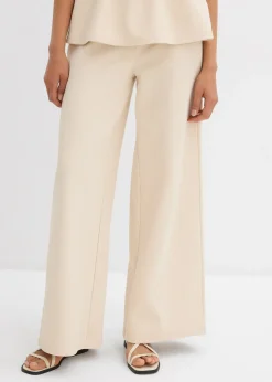 bonprix Pantalon large en maille piquée|Femme Deux Pièces & Ensembles|Pantalons