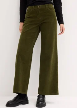 Femme bonprix Pantalons|Pantalon large en velours côtelé